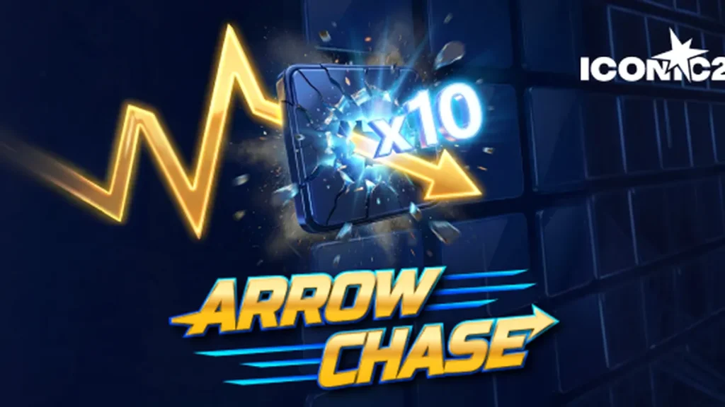 Arrow Chase গেমের ইন্টারফেস এবং মাল্টিপ্লায়ার গ্রিডের একটি দৃশ্য