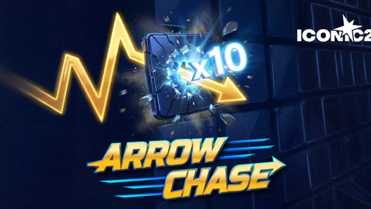 Arrow Chase গেমের ইন্টারফেস এবং মাল্টিপ্লায়ার গ্রিডের একটি দৃশ্য